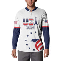 Custom USA 2024 Paris Button Sweatshirt United States Sport LT05 - Wonder Print Shop