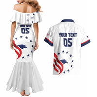 Custom USA 2024 Paris Couples Matching Mermaid Dress and Hawaiian Shirt United States Sport LT05 - Wonder Print Shop