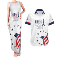 Custom USA 2024 Paris Couples Matching Tank Maxi Dress and Hawaiian Shirt United States Sport LT05 - Wonder Print Shop