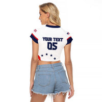 Custom USA 2024 Paris Raglan Cropped T Shirt United States Sport LT05 - Wonder Print Shop
