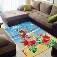 Hawaii Christmas Area Rug Funny Macaw Parrot Tropical Vibe LT05 - Wonder Print Shop