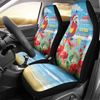 Hawaii Christmas Car Seat Cover Funny Macaw Parrot Tropical Vibe LT05 - Wonder Print Shop