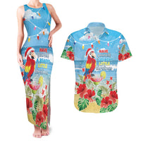 Hawaii Christmas Couples Matching Tank Maxi Dress and Hawaiian Shirt Funny Macaw Parrot Tropical Vibe LT05 - Wonder Print Shop