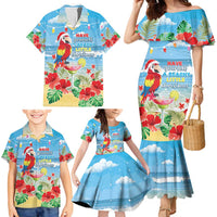 Hawaii Christmas Family Matching Mermaid Dress and Hawaiian Shirt Funny Macaw Parrot Tropical Vibe LT05 - Wonder Print Shop