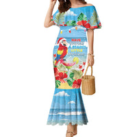 Hawaii Christmas Family Matching Mermaid Dress and Hawaiian Shirt Funny Macaw Parrot Tropical Vibe LT05 - Wonder Print Shop