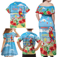 Hawaii Christmas Family Matching Off Shoulder Maxi Dress and Hawaiian Shirt Funny Macaw Parrot Tropical Vibe LT05 - Wonder Print Shop
