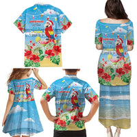 Hawaii Christmas Family Matching Puletasi and Hawaiian Shirt Funny Macaw Parrot Tropical Vibe LT05 - Wonder Print Shop
