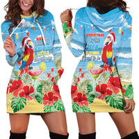 Hawaii Christmas Hoodie Dress Funny Macaw Parrot Tropical Vibe LT05 - Wonder Print Shop