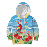 Hawaii Christmas Kid Hoodie Funny Macaw Parrot Tropical Vibe LT05 - Wonder Print Shop