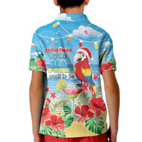 Hawaii Christmas Kid Polo Shirt Funny Macaw Parrot Tropical Vibe LT05 - Wonder Print Shop