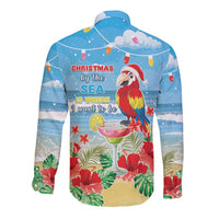 Hawaii Christmas Long Sleeve Button Shirt Funny Macaw Parrot Tropical Vibe LT05 - Wonder Print Shop