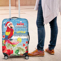 Hawaii Christmas Luggage Cover Funny Macaw Parrot Tropical Vibe LT05 - Wonder Print Shop