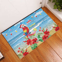 Hawaii Christmas Rubber Doormat Funny Macaw Parrot Tropical Vibe LT05 - Wonder Print Shop