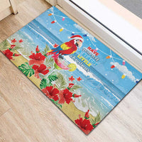 Hawaii Christmas Rubber Doormat Funny Macaw Parrot Tropical Vibe LT05 - Wonder Print Shop