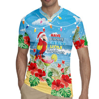 Hawaii Christmas Rugby Jersey Funny Macaw Parrot Tropical Vibe LT05 - Wonder Print Shop