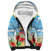 Hawaii Christmas Sherpa Hoodie Funny Macaw Parrot Tropical Vibe LT05 - Wonder Print Shop