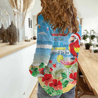 Hawaii Christmas Women Casual Shirt Funny Macaw Parrot Tropical Vibe LT05 - Wonder Print Shop