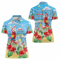 Hawaii Christmas Women Polo Shirt Funny Macaw Parrot Tropical Vibe LT05 - Wonder Print Shop