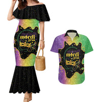 Mardi Gras Couples Matching Mermaid Dress and Hawaiian Shirt Laissez Les Bons Temps Rouler