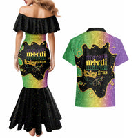Mardi Gras Couples Matching Mermaid Dress and Hawaiian Shirt Laissez Les Bons Temps Rouler