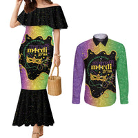 Mardi Gras Couples Matching Mermaid Dress and Long Sleeve Button Shirt Laissez Les Bons Temps Rouler