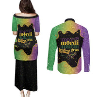 Mardi Gras Couples Matching Puletasi and Long Sleeve Button Shirt Laissez Les Bons Temps Rouler