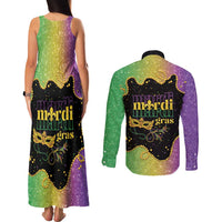 Mardi Gras Couples Matching Tank Maxi Dress and Long Sleeve Button Shirt Laissez Les Bons Temps Rouler