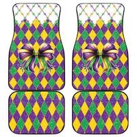 Love Mardi Gras Car Mats Coquette Bow Glitter Style