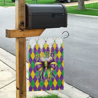 Love Mardi Gras Garden Flag Coquette Bow Glitter Style