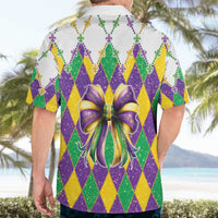 Love Mardi Gras Hawaiian Shirt Coquette Bow Glitter Style