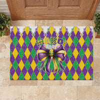 Love Mardi Gras Rubber Doormat Coquette Bow Glitter Style LT05 - Wonder Print Shop