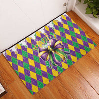 Love Mardi Gras Rubber Doormat Coquette Bow Glitter Style LT05 - Wonder Print Shop