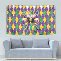 Love Mardi Gras Tapestry Coquette Bow Glitter Style LT05 - Wonder Print Shop