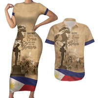 Philippines Memorial Day Couples Matching Short Sleeve Bodycon Dress and Hawaiian Shirt Honor The Fallen