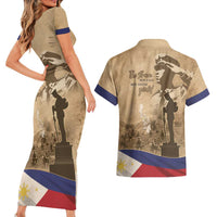 Philippines Memorial Day Couples Matching Short Sleeve Bodycon Dress and Hawaiian Shirt Honor The Fallen