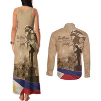 Philippines Memorial Day Couples Matching Tank Maxi Dress and Long Sleeve Button Shirt Honor The Fallen