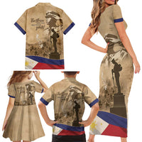 Philippines Memorial Day Family Matching Short Sleeve Bodycon Dress and Hawaiian Shirt Honor The Fallen