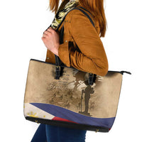 Philippines Memorial Day Leather Tote Bag Honor The Fallen