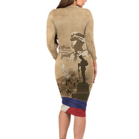 Philippines Memorial Day Long Sleeve Bodycon Dress Honor The Fallen