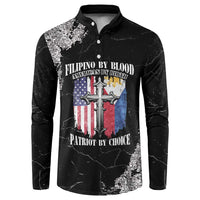 Personalized Philippines And USA Button Sweatshirt Grunge Style