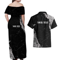 Personalized Philippines And USA Couples Matching Off Shoulder Maxi Dress and Hawaiian Shirt Grunge Style