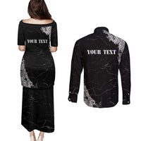 Personalized Philippines And USA Couples Matching Puletasi and Long Sleeve Button Shirt Grunge Style