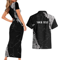 Personalized Philippines And USA Couples Matching Short Sleeve Bodycon Dress and Hawaiian Shirt Grunge Style