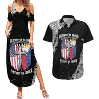 Personalized Philippines And USA Couples Matching Summer Maxi Dress and Hawaiian Shirt Grunge Style