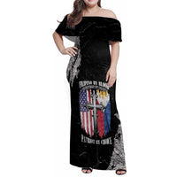 Personalized Philippines And USA Family Matching Off Shoulder Maxi Dress and Hawaiian Shirt Grunge Style