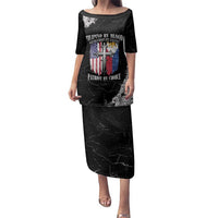 Personalized Philippines And USA Family Matching Puletasi and Hawaiian Shirt Grunge Style
