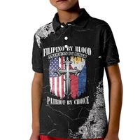 Personalized Philippines And USA Kid Polo Shirt Grunge Style