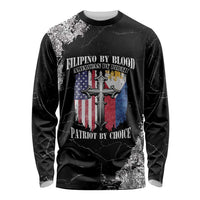 Personalized Philippines And USA Long Sleeve Shirt Grunge Style