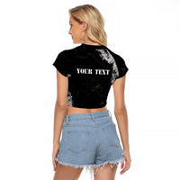 Personalized Philippines And USA Raglan Cropped T Shirt Grunge Style LT05 - Wonder Print Shop