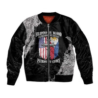 Personalized Philippines And USA Sleeve Zip Bomber Jacket Grunge Style LT05 - Wonder Print Shop